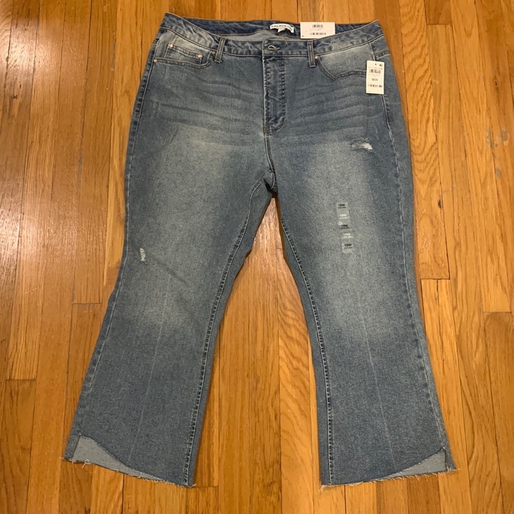 NWT And Now This "The Step Hem" Women's High Rise Cropped Jeans, Size 18W